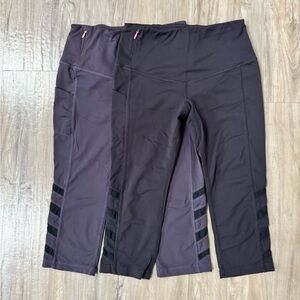 Glyder Black and Gray Crop Leggings